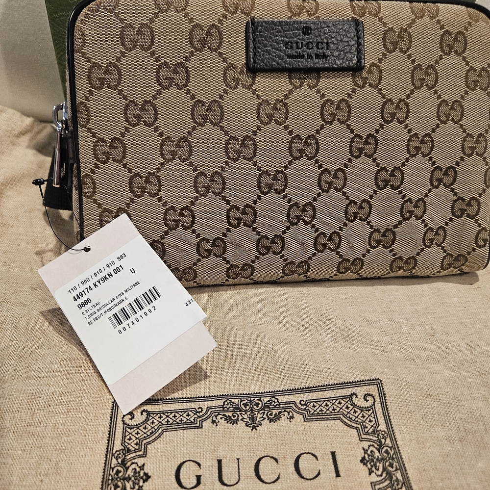 Gucci Original GG Guccissima Canvas Beige Fanny Pack Belt Bag New - Picture 3 of 13